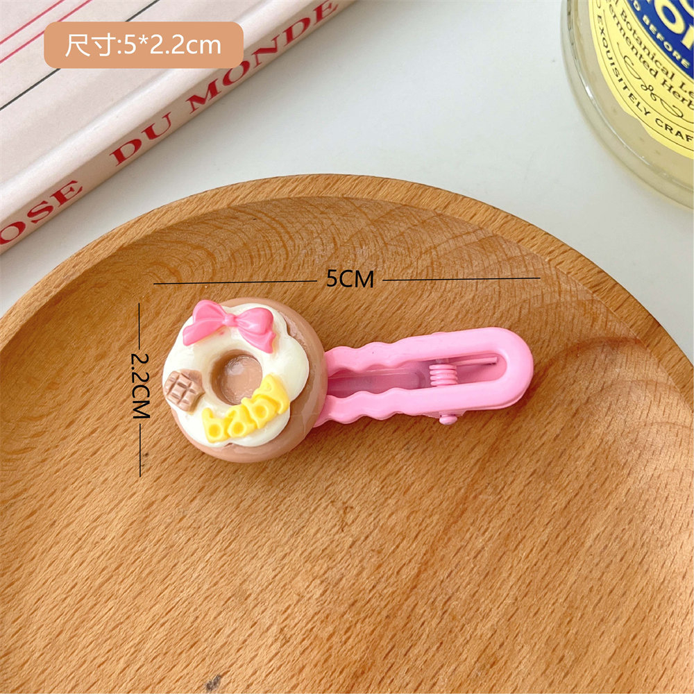 Kẹp Tóc Hình Trái Cherry / Bánh Kem Màu Kẹo Ngọt Dễ Thương Cho Nữ