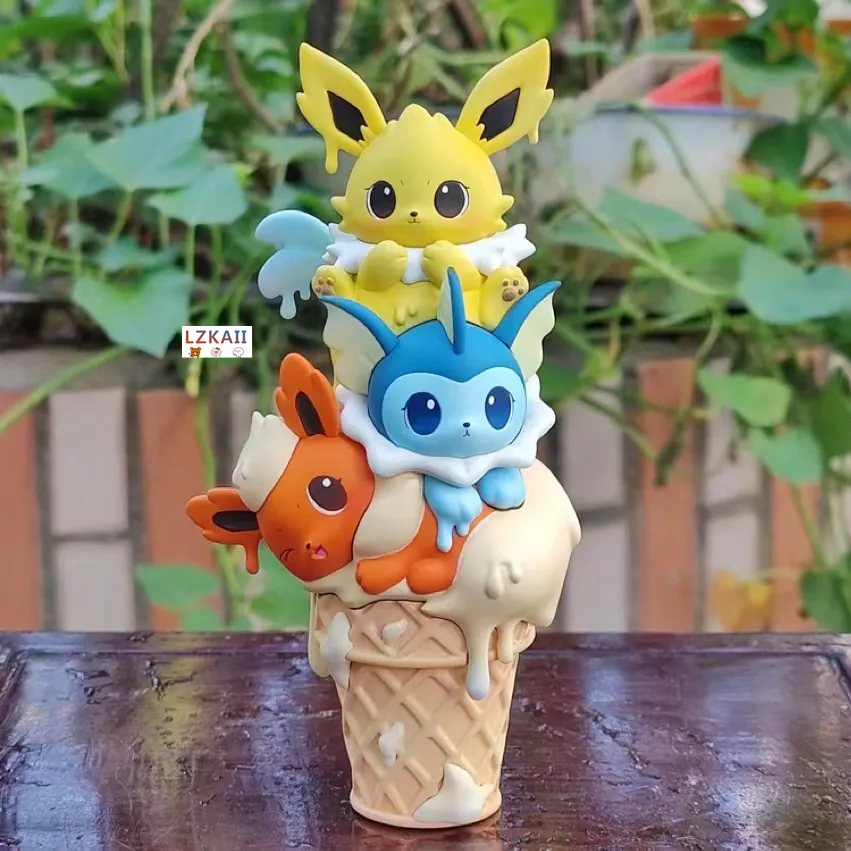 Mô Hình Nhân Vật Hoạt Hình Pokemon X Kem - Gengar Bulbasaur Snorlax Eevee Pikachu Cao 14Cm