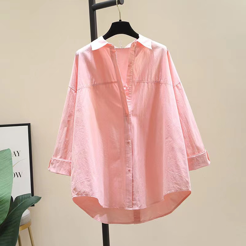 Áo Sơ Mi Nữ Dài Tay Dáng Rộng Phong Cách Hàn Quốc Baju Baju Wanita Lengan Panjang Hàng Mới Có Sẵn