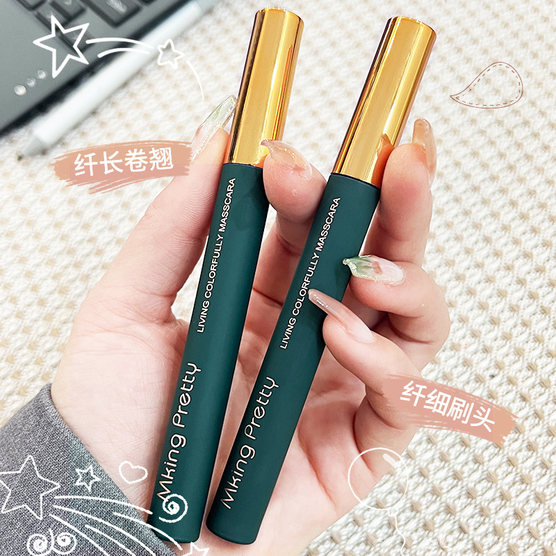 Mascara 4 Màu Đen Chống Thấm Nước Chuốt Cong Và Dày Mi
