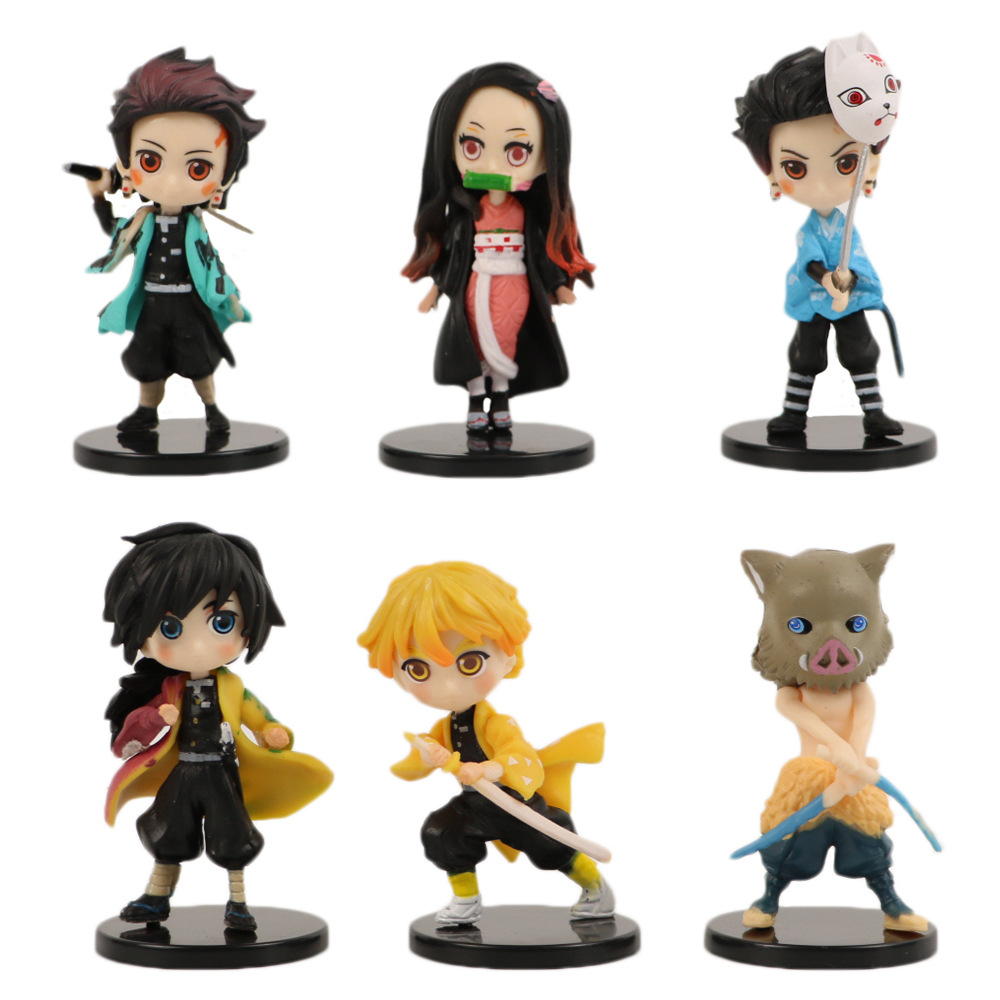 Set 4 / 5 / 6 Mô Hình Nhân Vật Phim Hoạt Hình Demon Slayer / Kamado Tanjirou Nezuko Zenitsu Tomioka Giyuu Kanroji Mitsu Bằng PVC