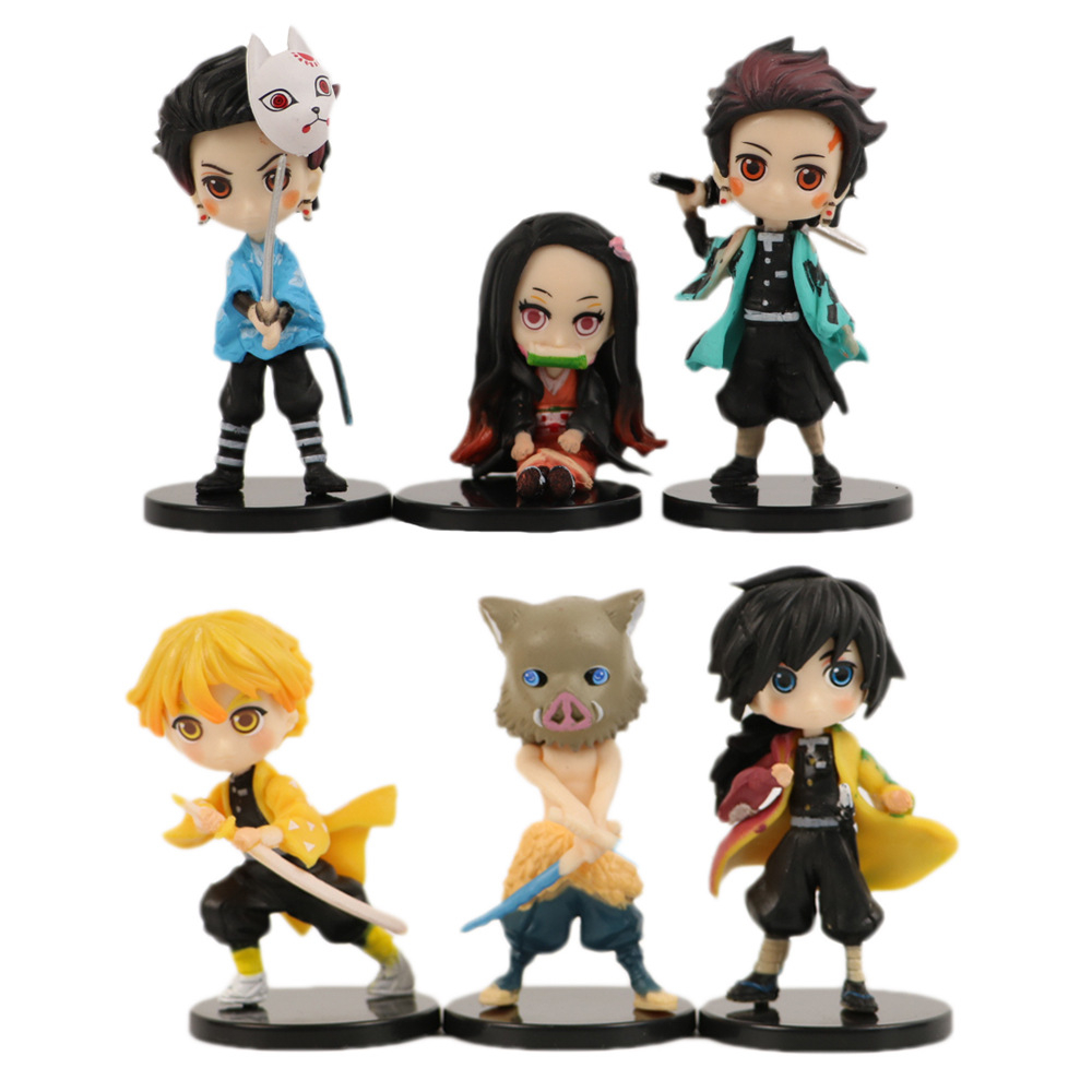 Set 4 / 5 / 6 Mô Hình Nhân Vật Phim Hoạt Hình Demon Slayer / Kamado Tanjirou Nezuko Zenitsu Tomioka Giyuu Kanroji Mitsu Bằng PVC