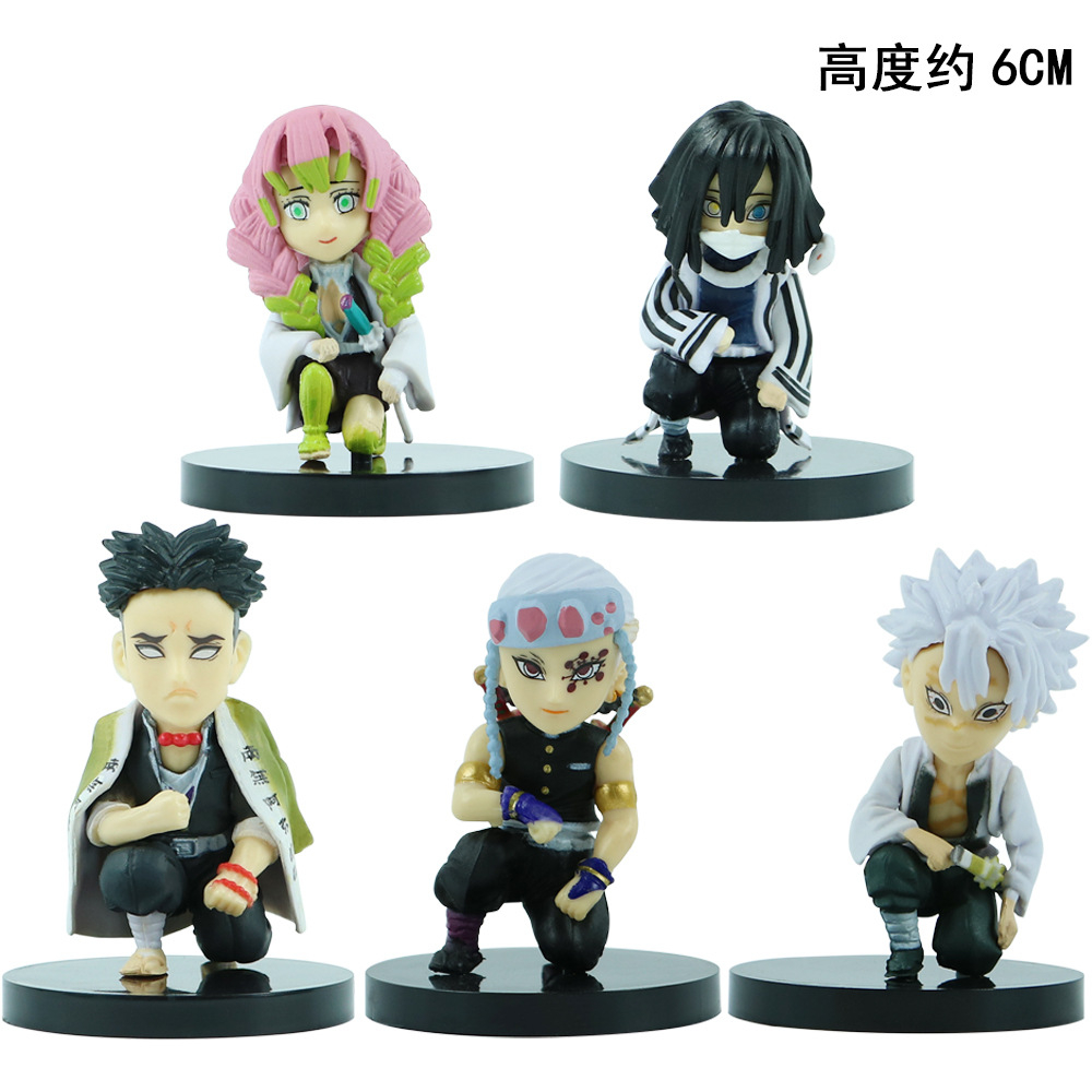 Set 4 / 5 / 6 Mô Hình Nhân Vật Phim Hoạt Hình Demon Slayer / Kamado Tanjirou Nezuko Zenitsu Tomioka Giyuu Kanroji Mitsu Bằng PVC