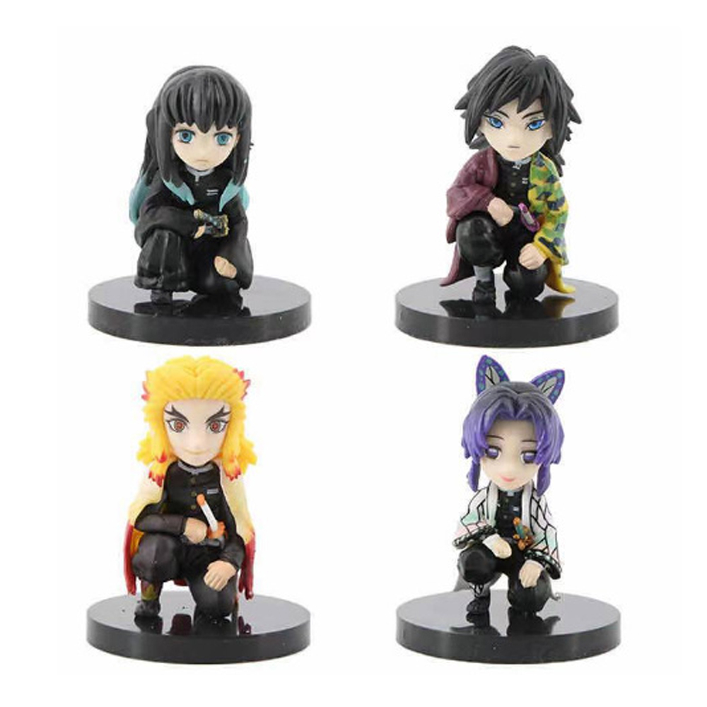 Set 4 / 5 / 6 Mô Hình Nhân Vật Phim Hoạt Hình Demon Slayer / Kamado Tanjirou Nezuko Zenitsu Tomioka Giyuu Kanroji Mitsu Bằng PVC