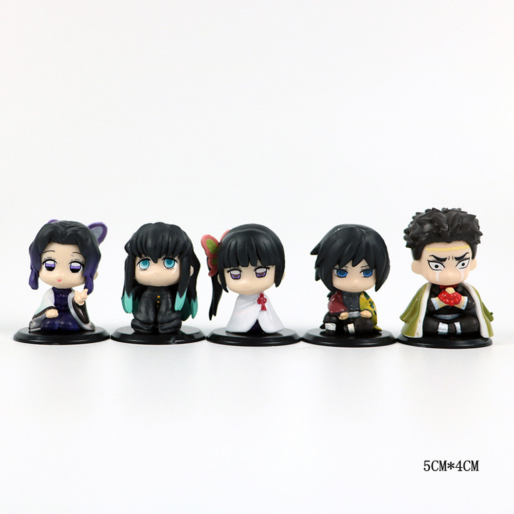 Set 4 / 5 / 6 Mô Hình Nhân Vật Phim Hoạt Hình Demon Slayer / Kamado Tanjirou Nezuko Zenitsu Tomioka Giyuu Kanroji Mitsu Bằng PVC