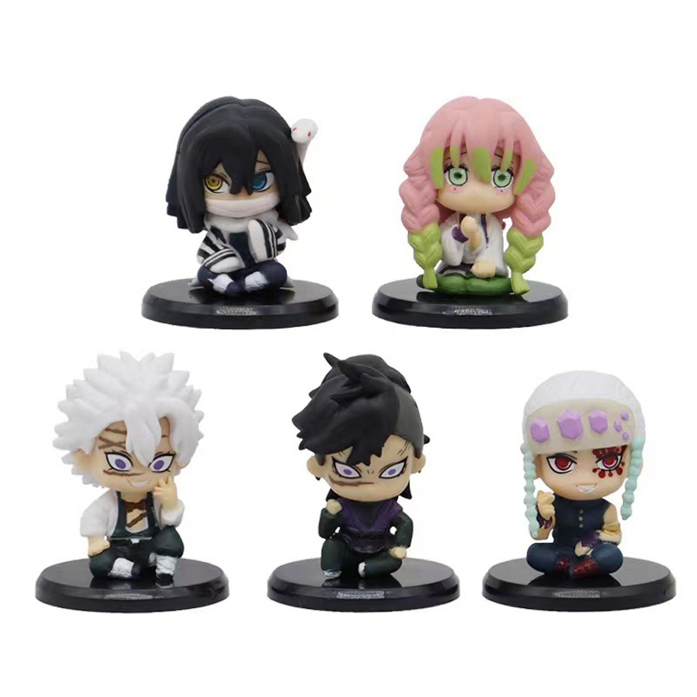 Set 4 / 5 / 6 Mô Hình Nhân Vật Phim Hoạt Hình Demon Slayer / Kamado Tanjirou Nezuko Zenitsu Tomioka Giyuu Kanroji Mitsu Bằng PVC