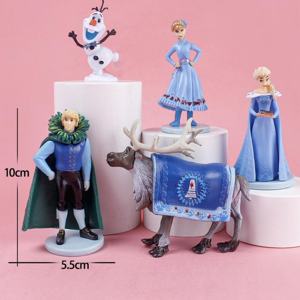DISNEY Set 5 Mô Hình Nhân Vật Phim Frozen 10cm Trang Trí Bánh Kem