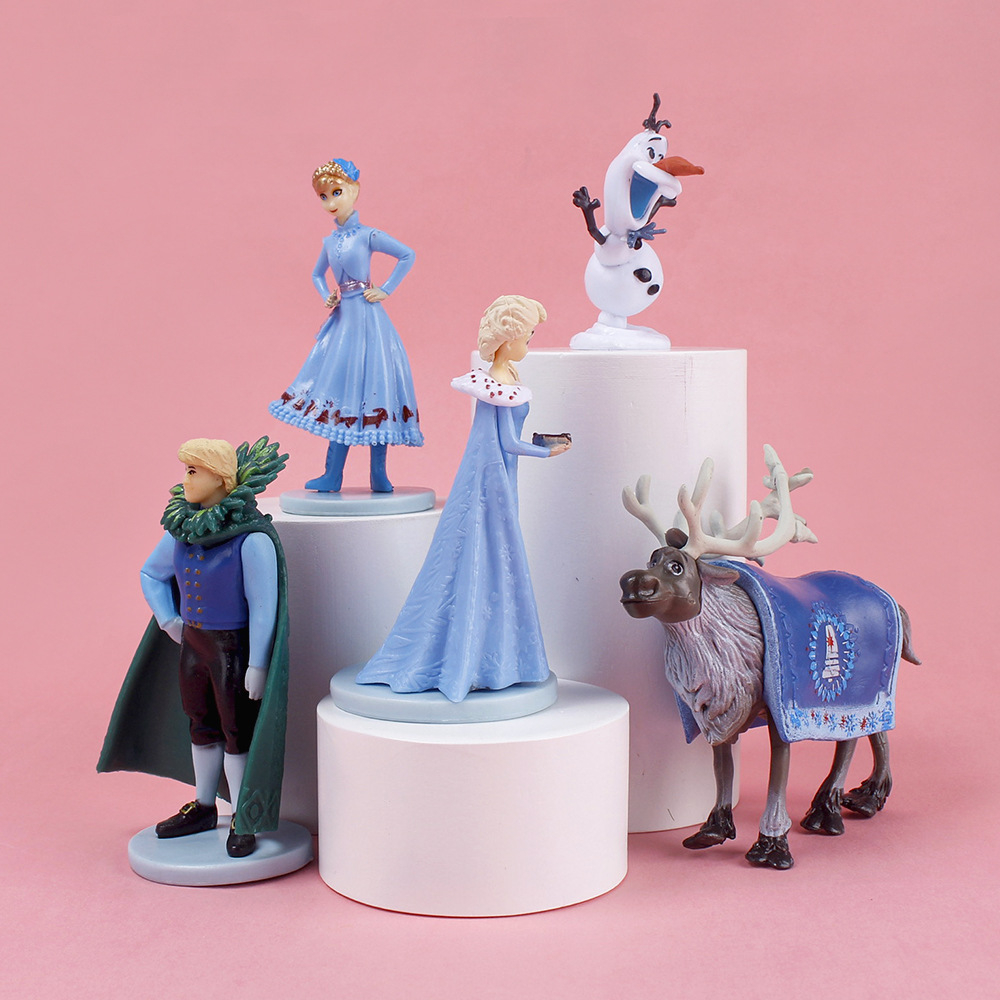 DISNEY Set 5 Mô Hình Nhân Vật Phim Frozen 10cm Trang Trí Bánh Kem