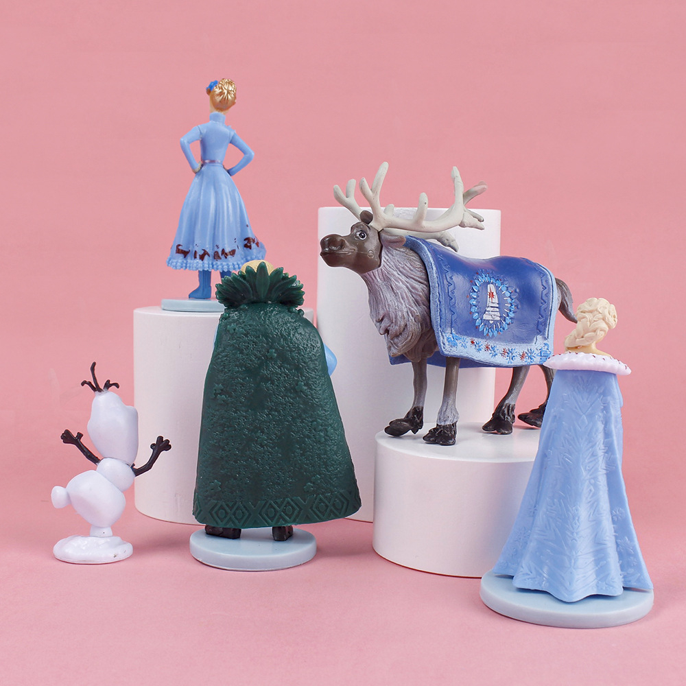 DISNEY Set 5 Mô Hình Nhân Vật Phim Frozen 10cm Trang Trí Bánh Kem