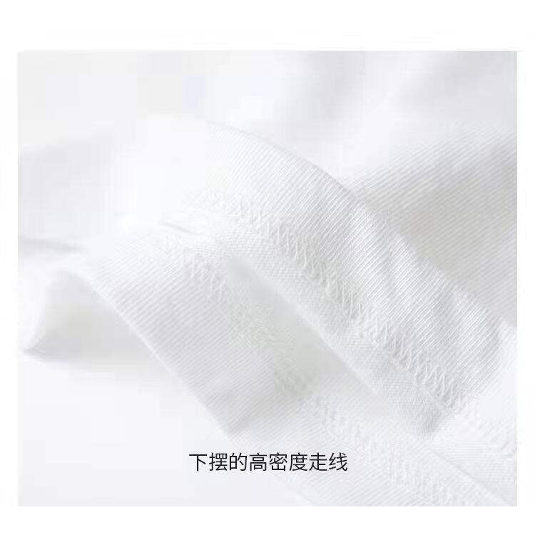 Áo Thun Cotton Cổ Tròn Ngắn Tay In Logo Sau Lưng Thời Trang Unisex Cá Tính