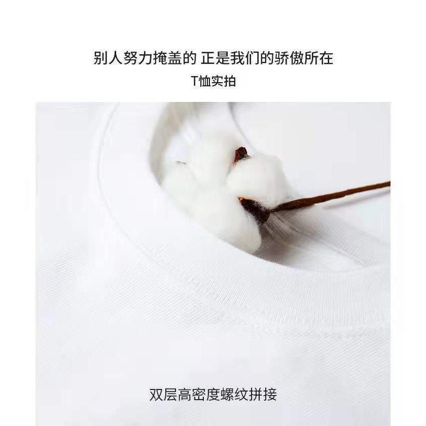 Áo Thun Cotton Cổ Tròn Ngắn Tay In Logo Sau Lưng Thời Trang Unisex Cá Tính