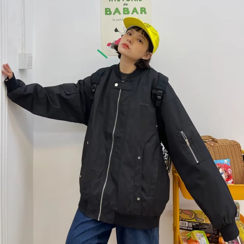 Áo Khoác Bomber Phong Cách Bóng Chày Thời Trang Retro Nhật Bản