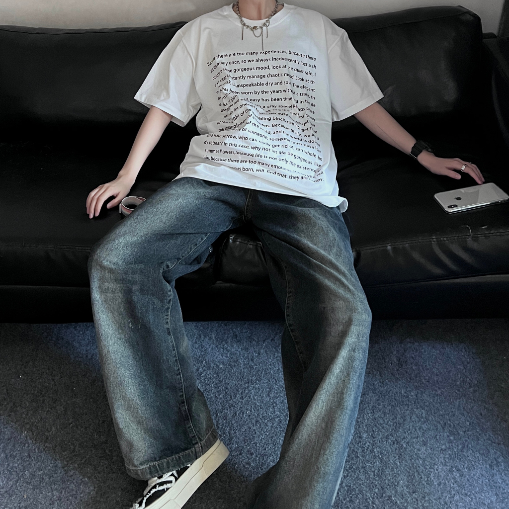 Áo Thun Tay Ngắn Cổ Tròn In Hình Phong Cách Đường Phố Mỹ Thời Trang Mùa Hè Mới Cho Nam