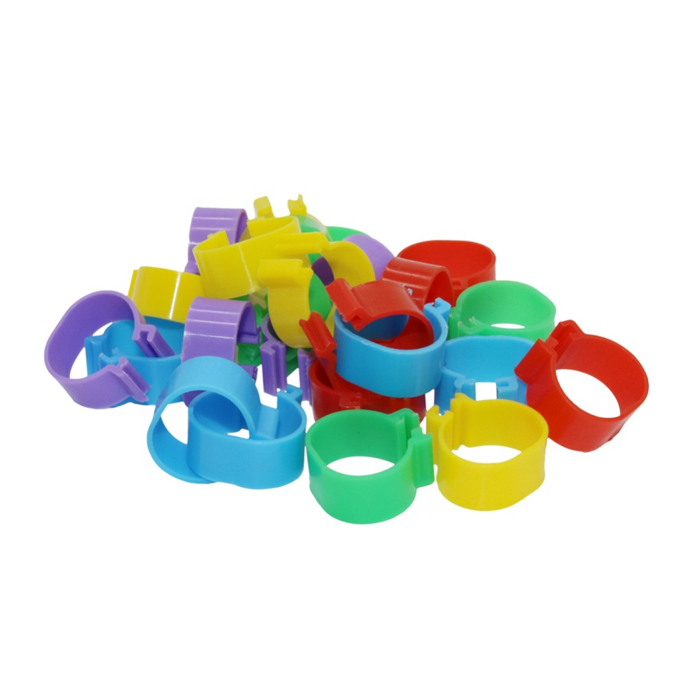 20 Chiếc Gà Vòng Chân Nhựa Ốp Vòng ID1.6cm/2.0cm Gà Vịt Ngỗng Chim Gia Cầm Bút Chân Nhẫn Cho Chim ăn Thiết Bị