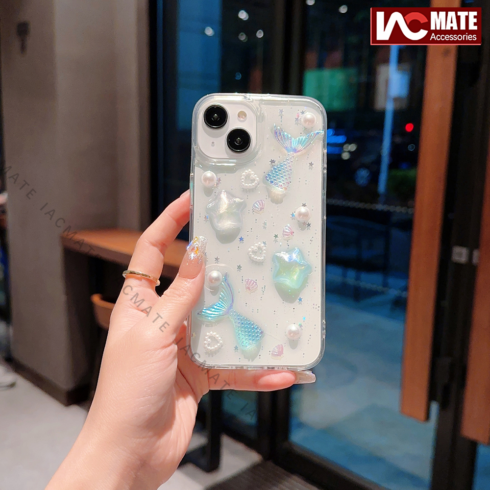 Ốp Điện Thoại Hình Nàng Tiên Cá 3d Lấp Lánh Chống Sốc Cho iphone 15pro max 14 promax 14 plus 12 13 pro max 11