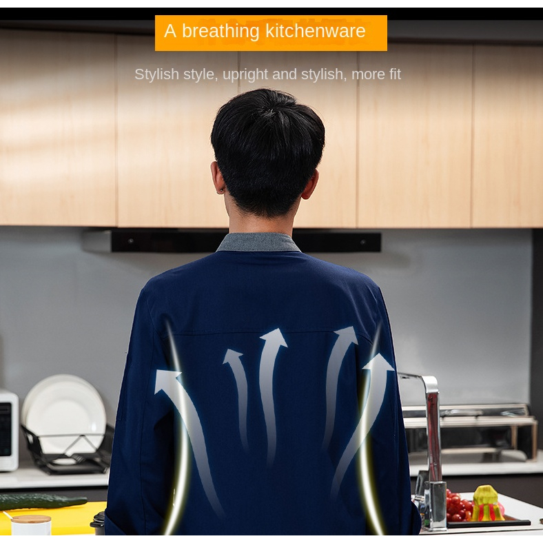 Đồng Phục Đầu Bếp Màu Đen Tay Ngắn Chống Thấm Nước Dành Cho Nam Và Nữ