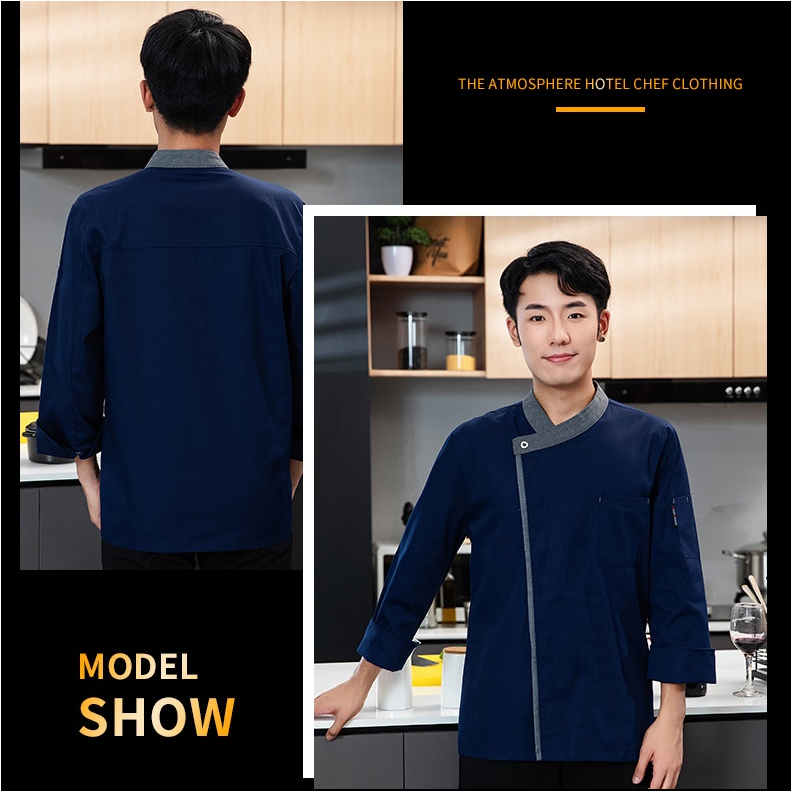 Đồng Phục Đầu Bếp Màu Đen Tay Ngắn Chống Thấm Nước Dành Cho Nam Và Nữ