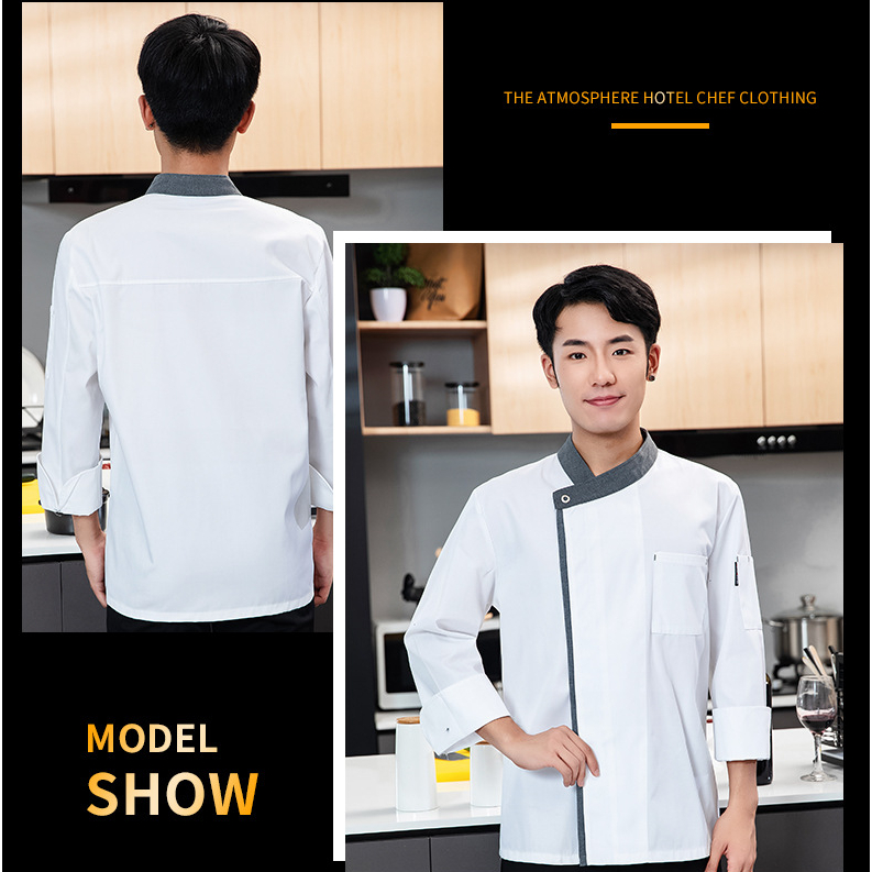 Đồng Phục Đầu Bếp Màu Đen Tay Ngắn Chống Thấm Nước Dành Cho Nam Và Nữ