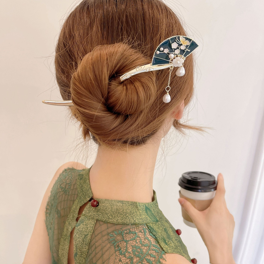 GETNOIVAS Trâm Cài Tóc Hình Hoa Đính Ngọc Trai Nhân Tạo Thời Trang