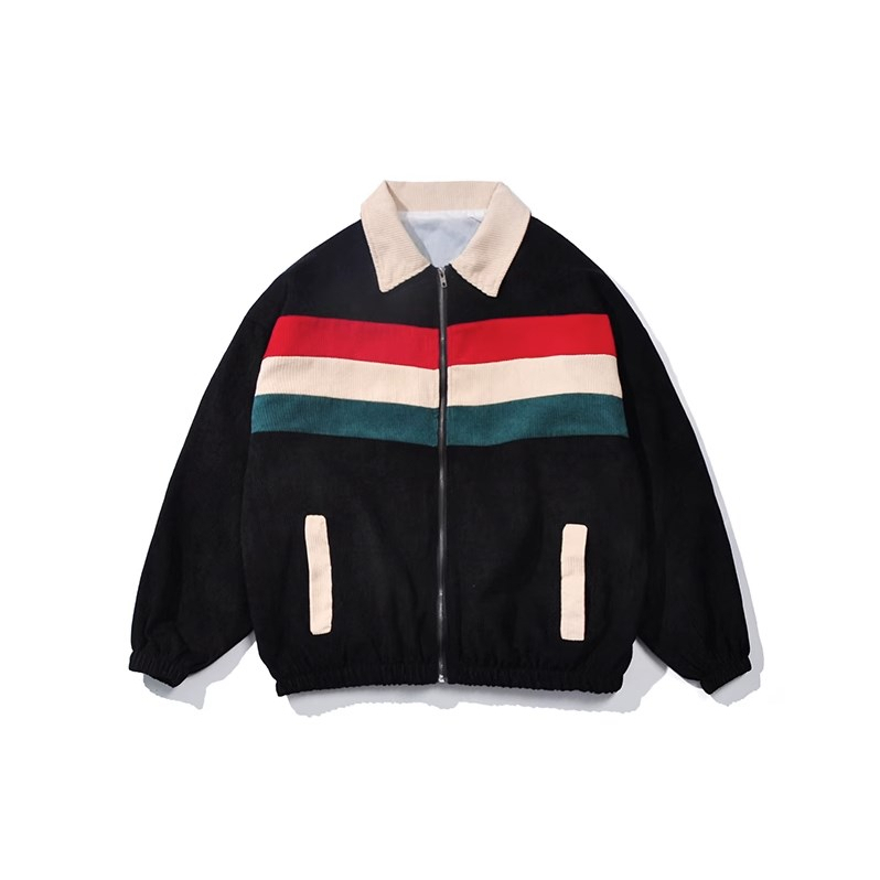 Áo khoác bóng chày YOUTANG vải nhung tăm dáng rộng màu sắc thời trang xuân thu phong cách Hàn Quốc cho nam