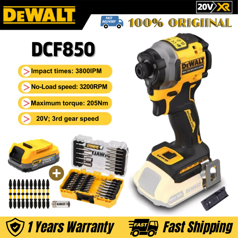 Dewalt DCF850 DCF887 20V Tua vít điện không dây 205NM Động cơ không chổi than Tác động điện Máy khoan có thể sạc lại Công cụ điện