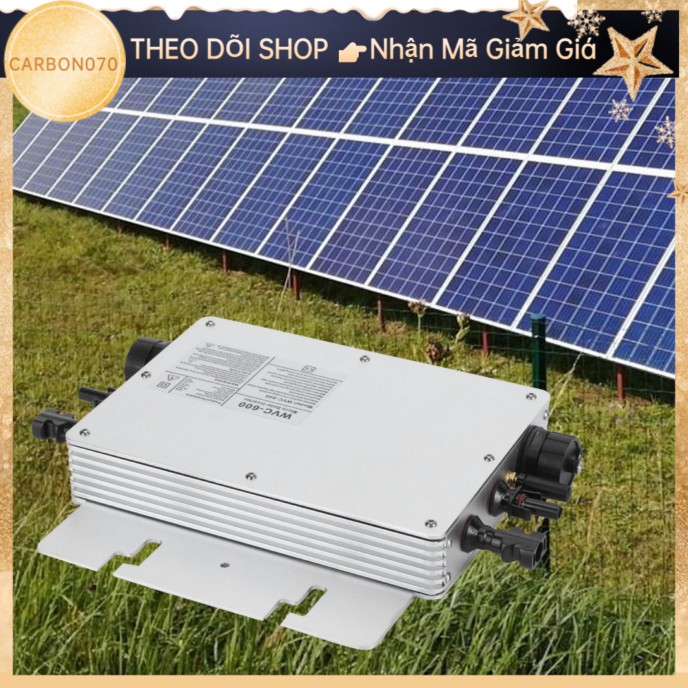 Hệ thống phát điện quang năng lượng mặt trời không thấm nước WVC-600 Micro Inverter Thiết bị phát điện【Carbon070】
