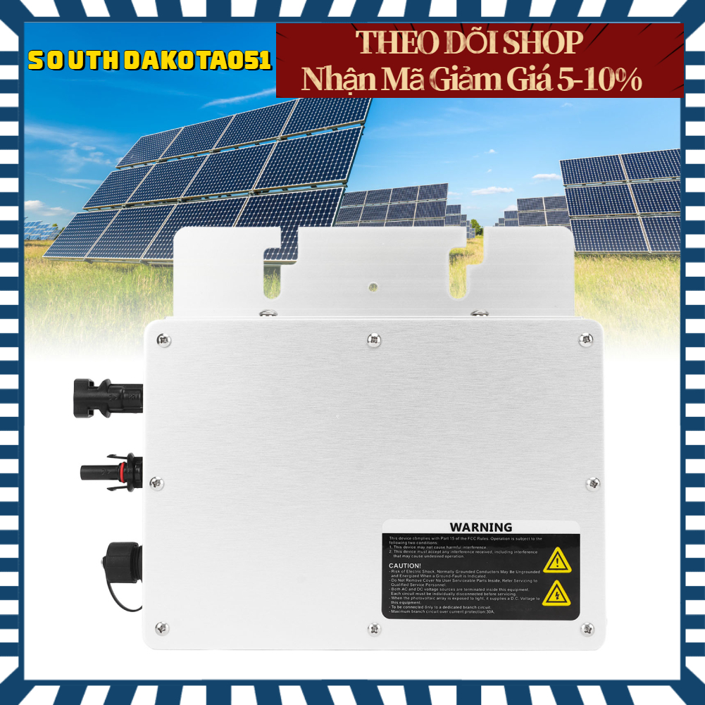 Biến Tần Năng Lượng Mặt Trời Chống Nước IP65 EU Plug 230V Micro Inverter Hợp Kim Nhôm【Southdakota051】