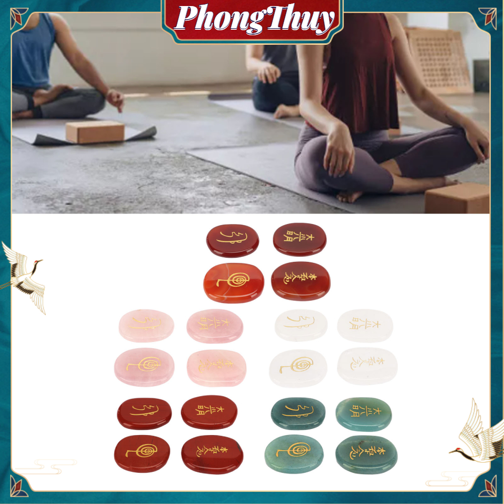 Combo 4 Chakra Đá Thanh Tẩy hỗ trợ việc học tập dùng trong reiki - Bộ đá 4 luân xa chakra mang năng lượng tốt Tặng túi【PhongThuy】
