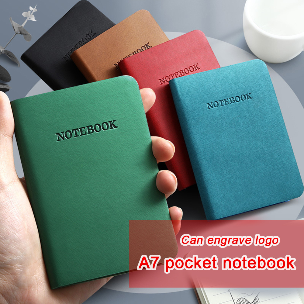 (Có thể khắc logo) Sổ bìa da mềm khổ A7, mini note, sổ bỏ túi, sổ ghi chép cầm tay, sổ trích lục, sổ từ, nhật ký hành trình, sổ ghi chép