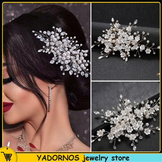Yadornos kẹp tóc hợp kim hình hoa đính đá sang trọng