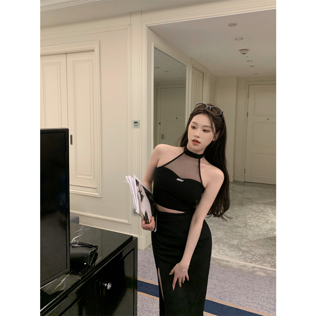 QKOOLE Áo Croptop Hai Dây Ôm Dáng Màu Trơn Quyến Rũ Thời Trang Hè Phong Cách Hàn Quốc Cho Nữ