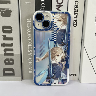 Honkai: Star Rail Yanqing  Ốp Điện Thoại Trong Suốt Màu Laser Họa Tiết Đường Ray Cho iPhone 14 13 12 11 pro promax x xs xsmax xr 7 8 plus