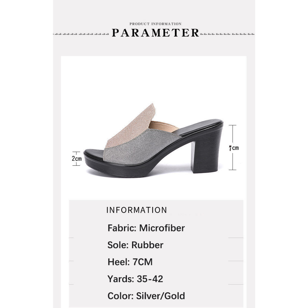 Dép Cao Gót 5-8Cm Chống Trượt Thoải Mái Thời Trang Hàn Quốc Cho Nữ