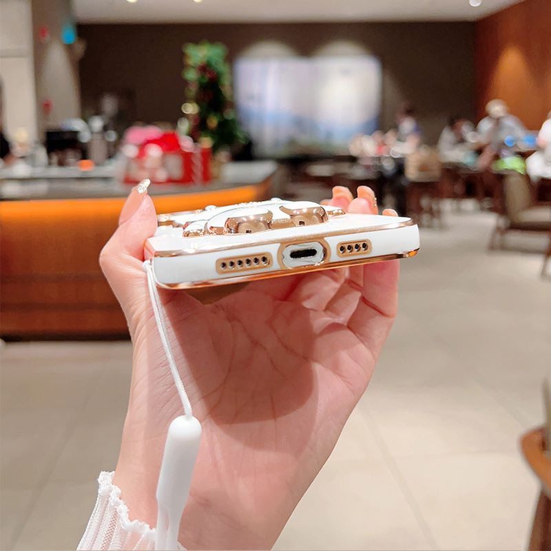 Ốp Điện Thoại Mềm Chống Sốc Có Giá Đỡ Hình Thỏ Và Dây Đeo Cho Redmi Note 12 11 10 9 8 Pro 11S 10S 9S