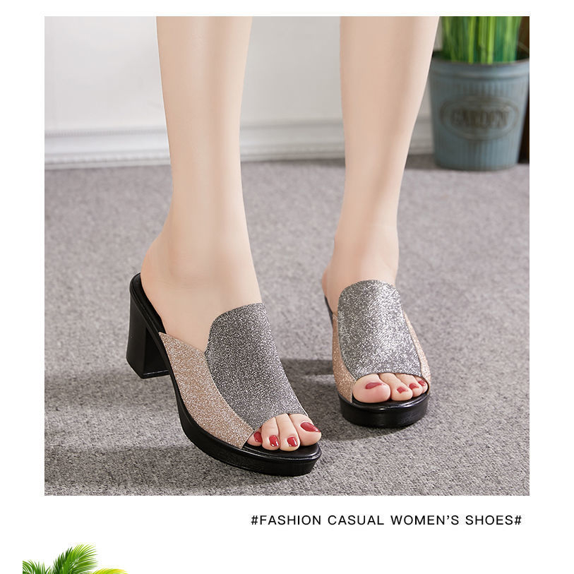 Dép Cao Gót 5-8Cm Chống Trượt Thoải Mái Thời Trang Hàn Quốc Cho Nữ