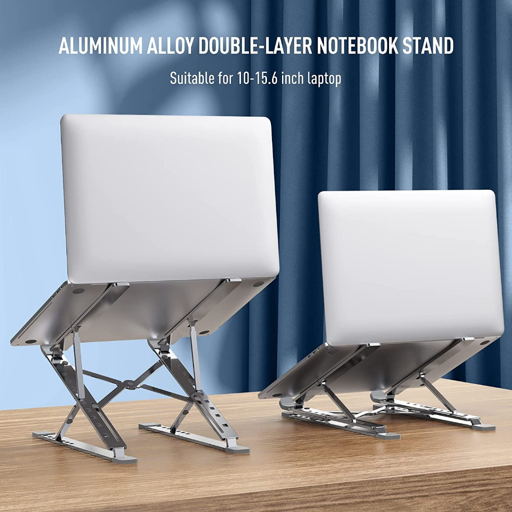 Hợp kim nhôm Chân đế máy tính xách tay đa góc làm mát 12 3 4 5 16,1 inch