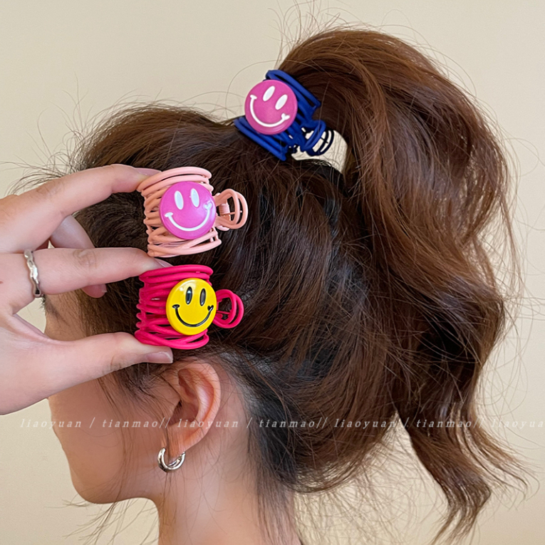 Kẹp Tóc Đuôi Ngựa Hình Mặt Cười Dễ Thương Thời Trang 2023 Cho Bạn Gái