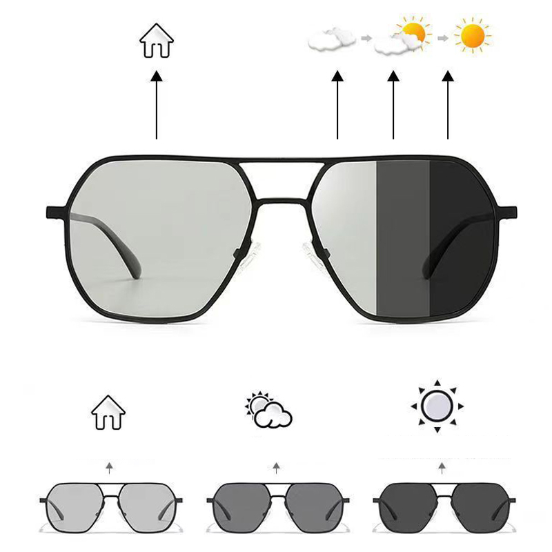 Kính Mát Phân Cực Gọng Kim Loại Thời Trang Cho Nam Nữ