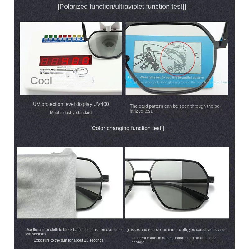 Kính Mát Phân Cực Gọng Kim Loại Thời Trang Cho Nam Nữ