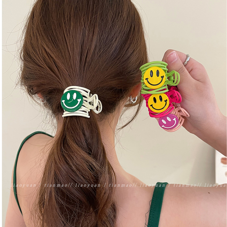 Kẹp Tóc Đuôi Ngựa Hình Mặt Cười Dễ Thương Thời Trang 2023 Cho Bạn Gái