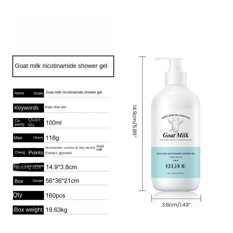 Sữa tắm sữa dê làm trắng da 100ml dưỡng ẩm làm đều màu da lưu hương lâu mềm mịn toàn thân