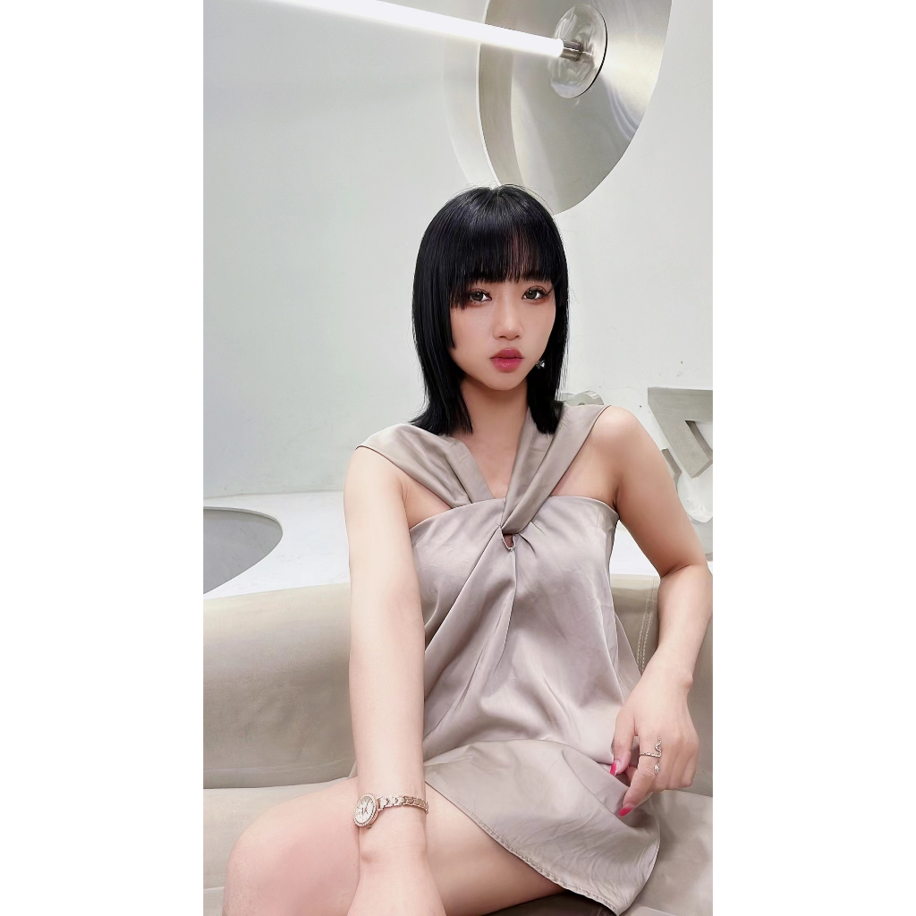 Váy Phong Cách Mới Mùa Hè 2023✨✨Đầm Hai Dây Màu Trơn Phong Cách Desire✨✨Đầm Satin Dáng Rộng Thời Trang Pháp Xinh Xắn