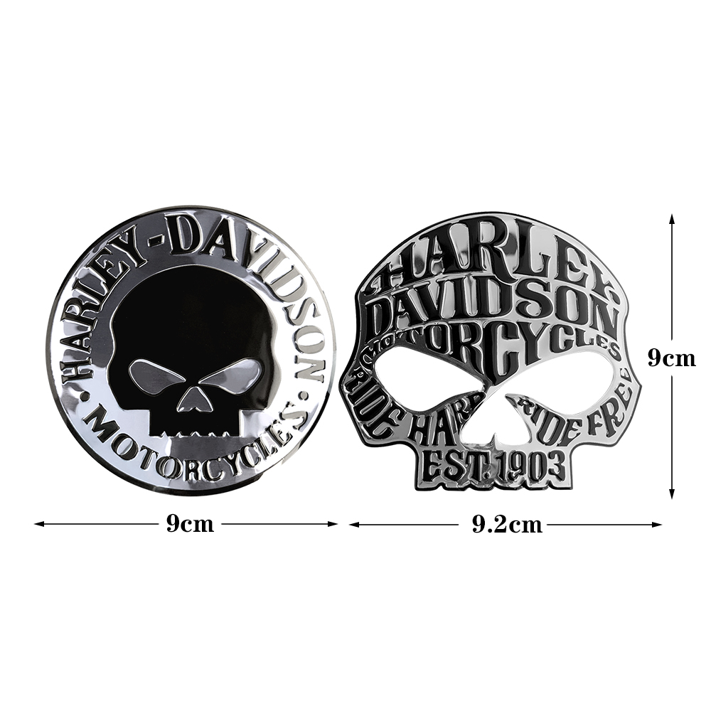 Đề Can Kim Loại Hình Đầu Lâu Cá Tính Dán Trang Trí Nắp Bình Xăng Xe Mô Tô Harley-Davidson
