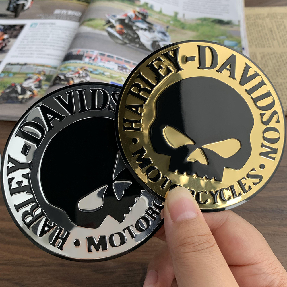 Đề Can Kim Loại Hình Đầu Lâu Cá Tính Dán Trang Trí Nắp Bình Xăng Xe Mô Tô Harley-Davidson