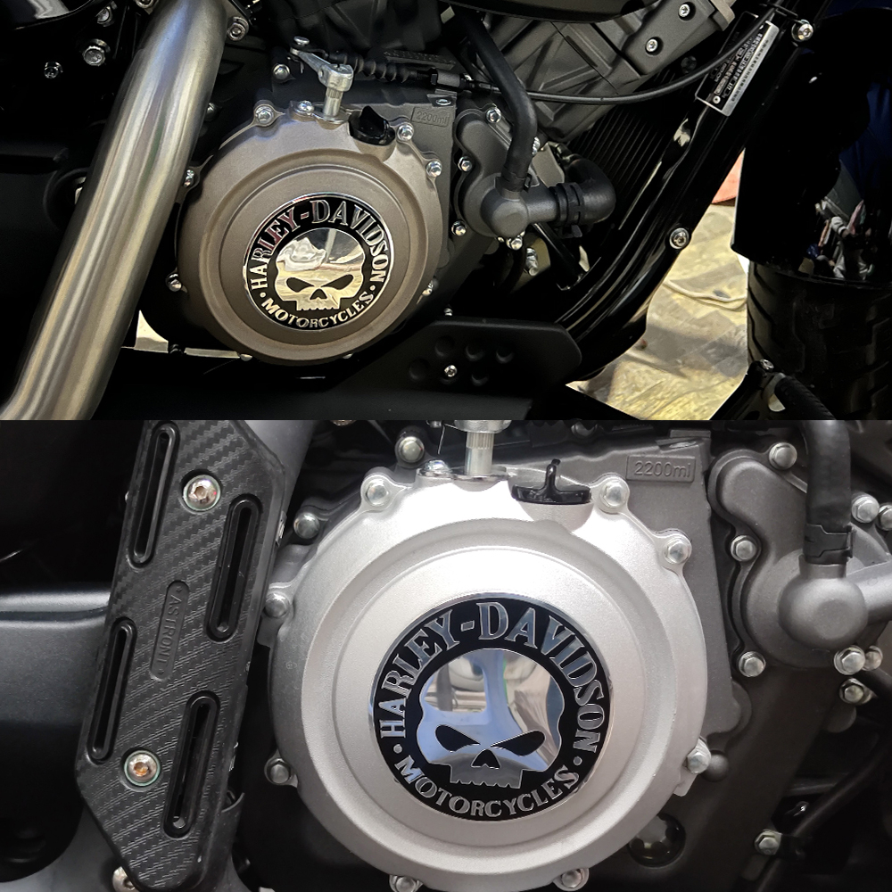 Đề Can Kim Loại Hình Đầu Lâu Cá Tính Dán Trang Trí Nắp Bình Xăng Xe Mô Tô Harley-Davidson