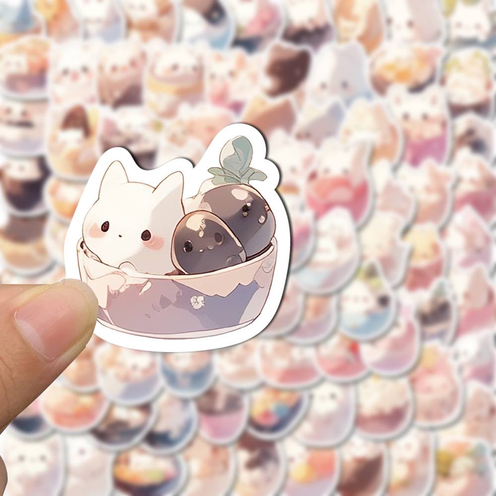 Set 50 / 100 Sticker Dán Trang Trí Điện Thoại / Máy Tính Chống Thấm Nước Họa Tiết Hoạt Hình Dễ Thương