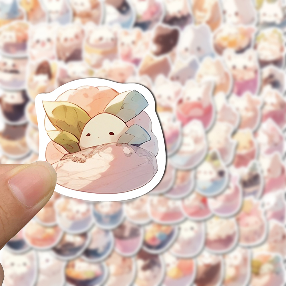 Set 50 / 100 Sticker Dán Trang Trí Điện Thoại / Máy Tính Chống Thấm Nước Họa Tiết Hoạt Hình Dễ Thương