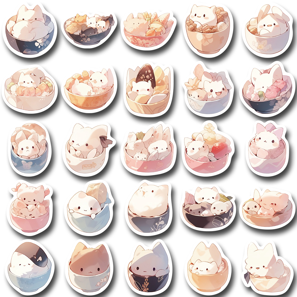 Set 50 / 100 Sticker Dán Trang Trí Điện Thoại / Máy Tính Chống Thấm Nước Họa Tiết Hoạt Hình Dễ Thương