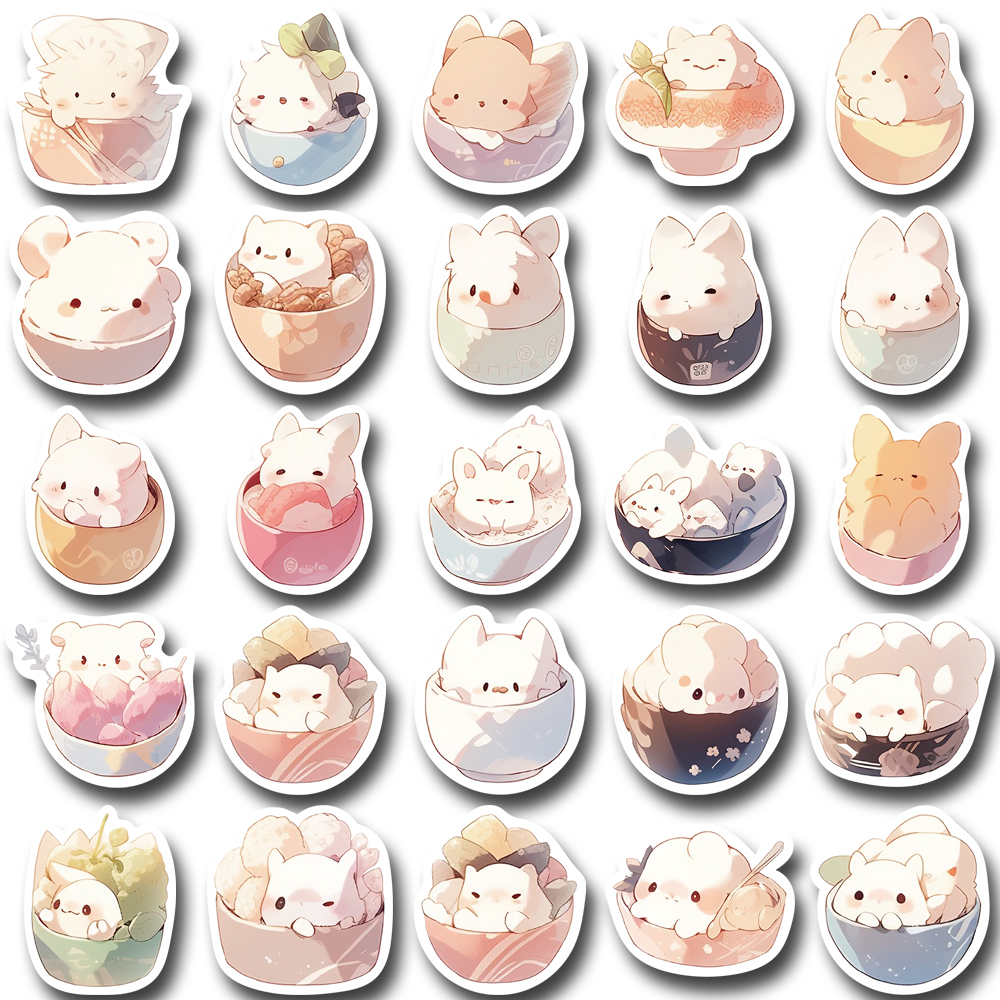 Set 50 / 100 Sticker Dán Trang Trí Điện Thoại / Máy Tính Chống Thấm Nước Họa Tiết Hoạt Hình Dễ Thương