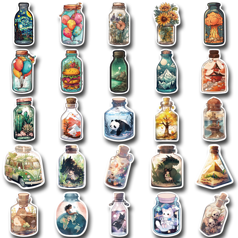 Bộ 50 Miếng Dán Hoạt Hình Chống Nước Trang Trí Điện Thoại / Máy Tính